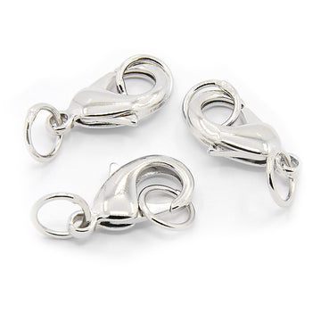 Karabiner mit Zwischenring platin nickelfrei 15mm 3 Stück