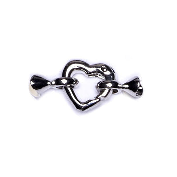 Metallverschluss Herz Schmuck zum Annähen silber 14mm 1 Stk