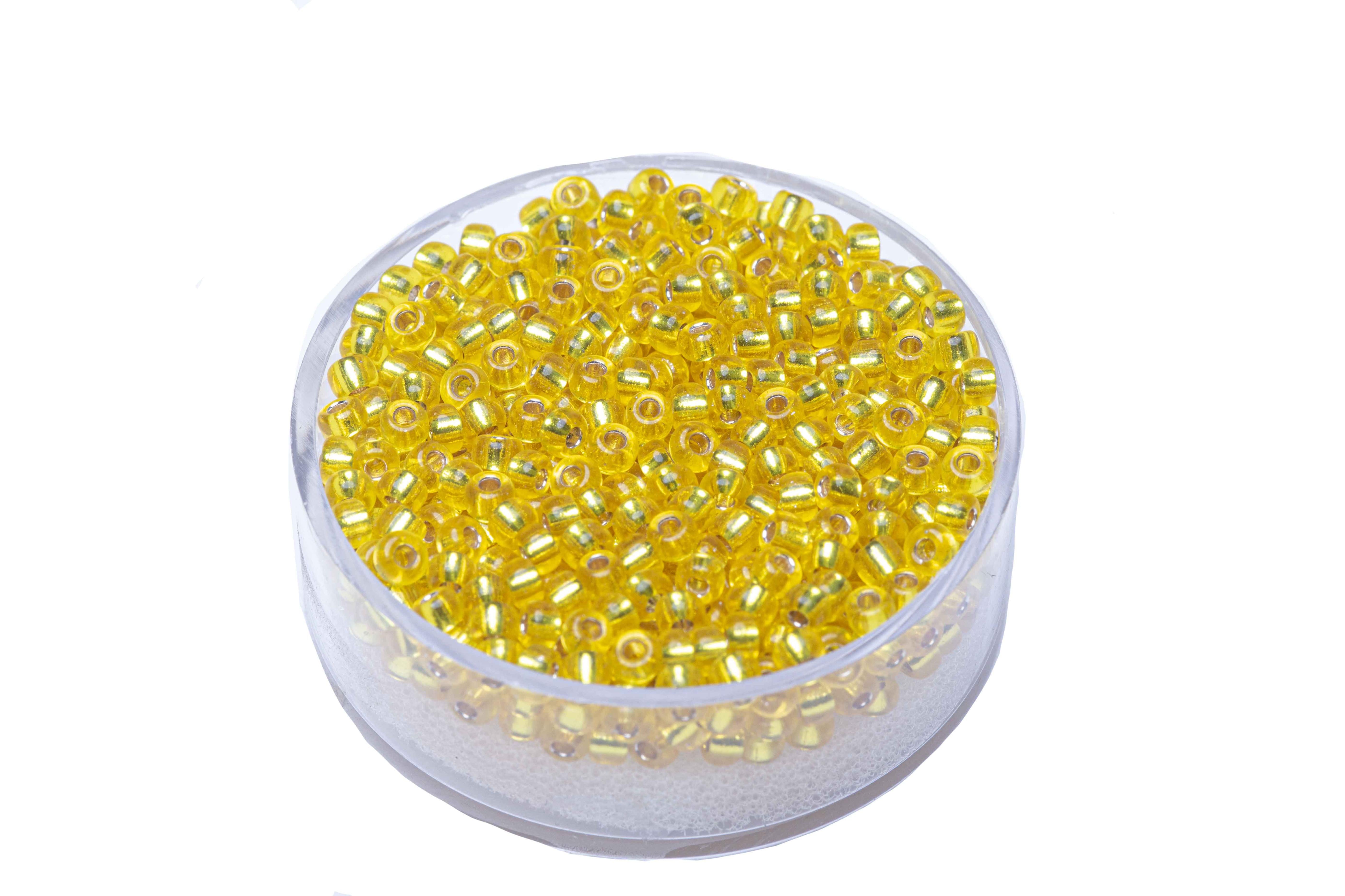 Miyuki Rocailles Silbergefüttert Gelb 2,5 mm, 12 g