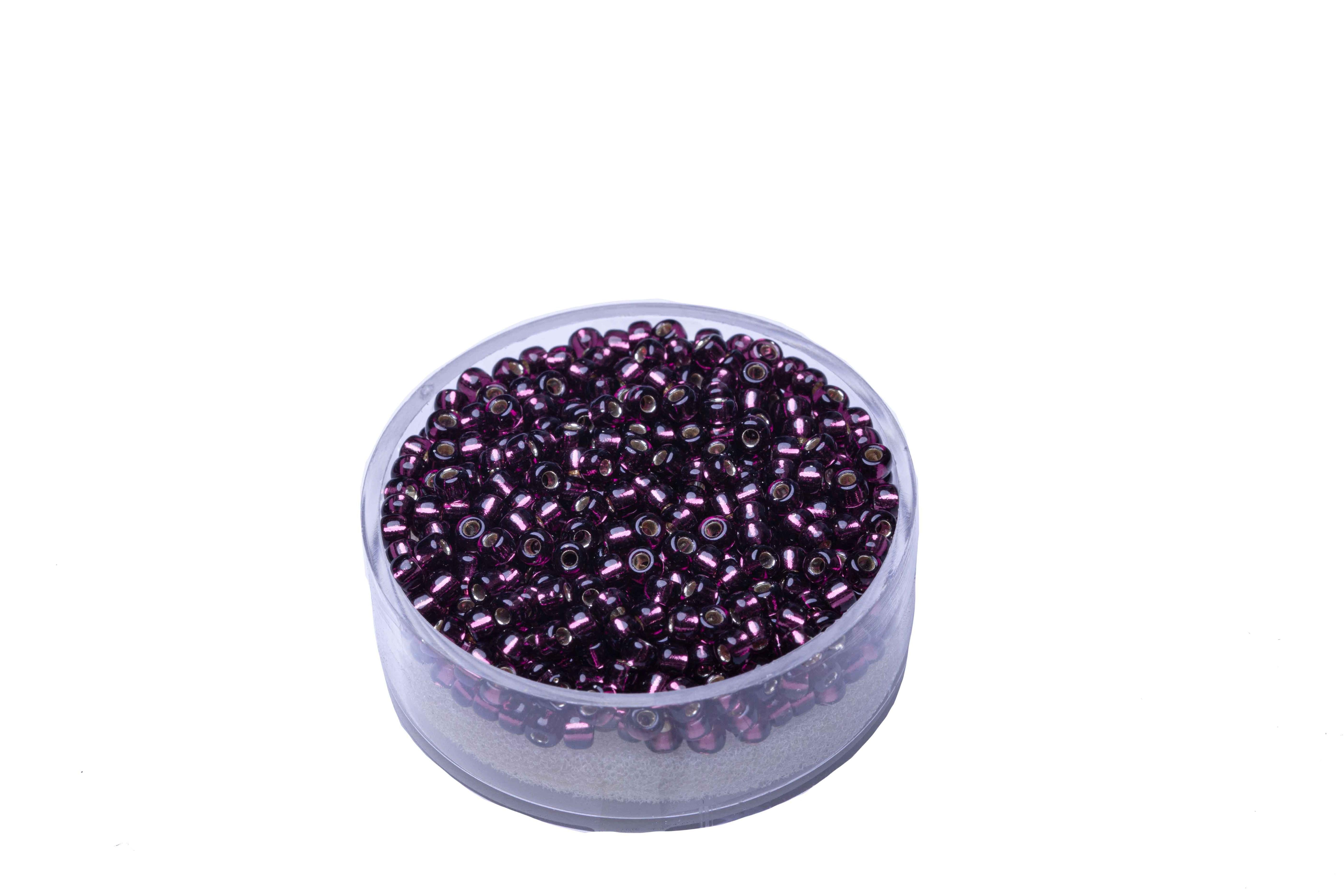 Japanische Miyuki Perlen Rocailles silverlined amethyst 2,5mm 12g