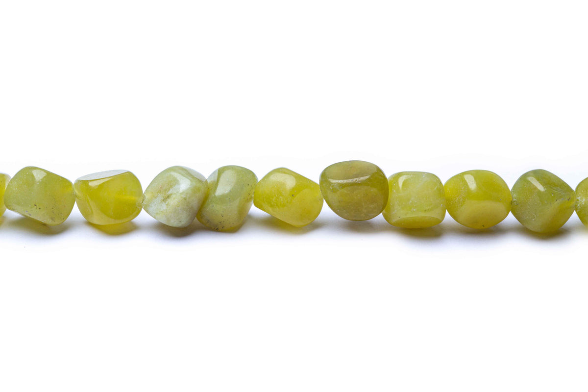 Peridot Trommelsteine ​​0,5-1cm gebohrt Edelstein-Strang 40cm