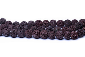 Lava-Perlen braun natur 10mm Strang 40cm ca. 42 Perlen 1mm Loch