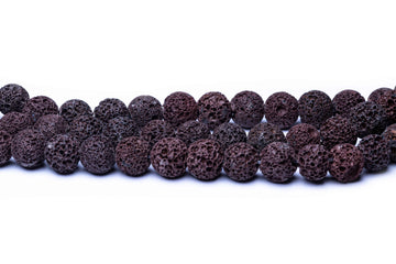 Lava-Perlen braun natur 10mm Strang 40cm ca. 42 Perlen 1mm Loch