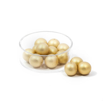 Glasperle Schimmer beige matt 10mm 10 Stk.