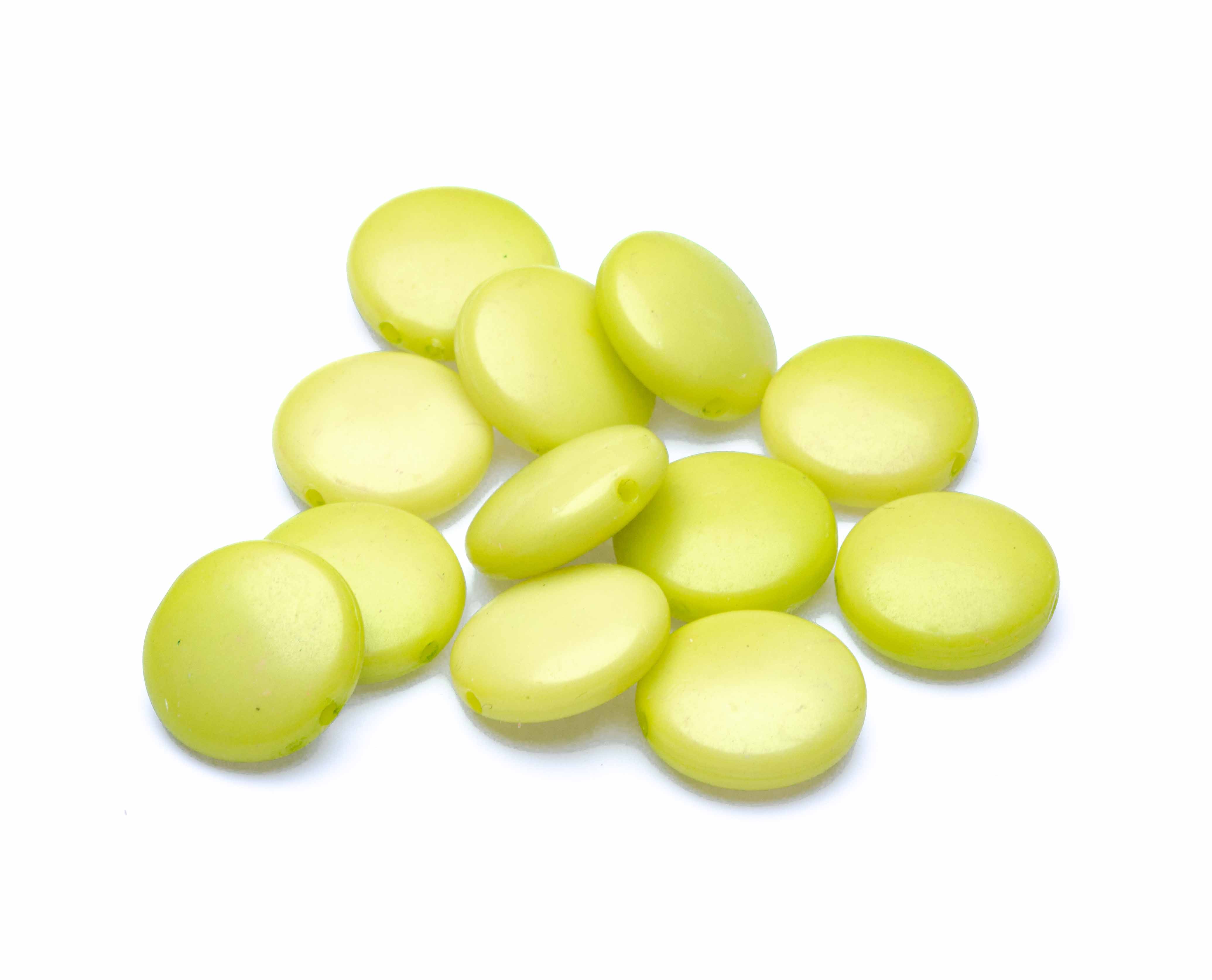 Acrylperlen Linse 14mm grün 12 Stk.