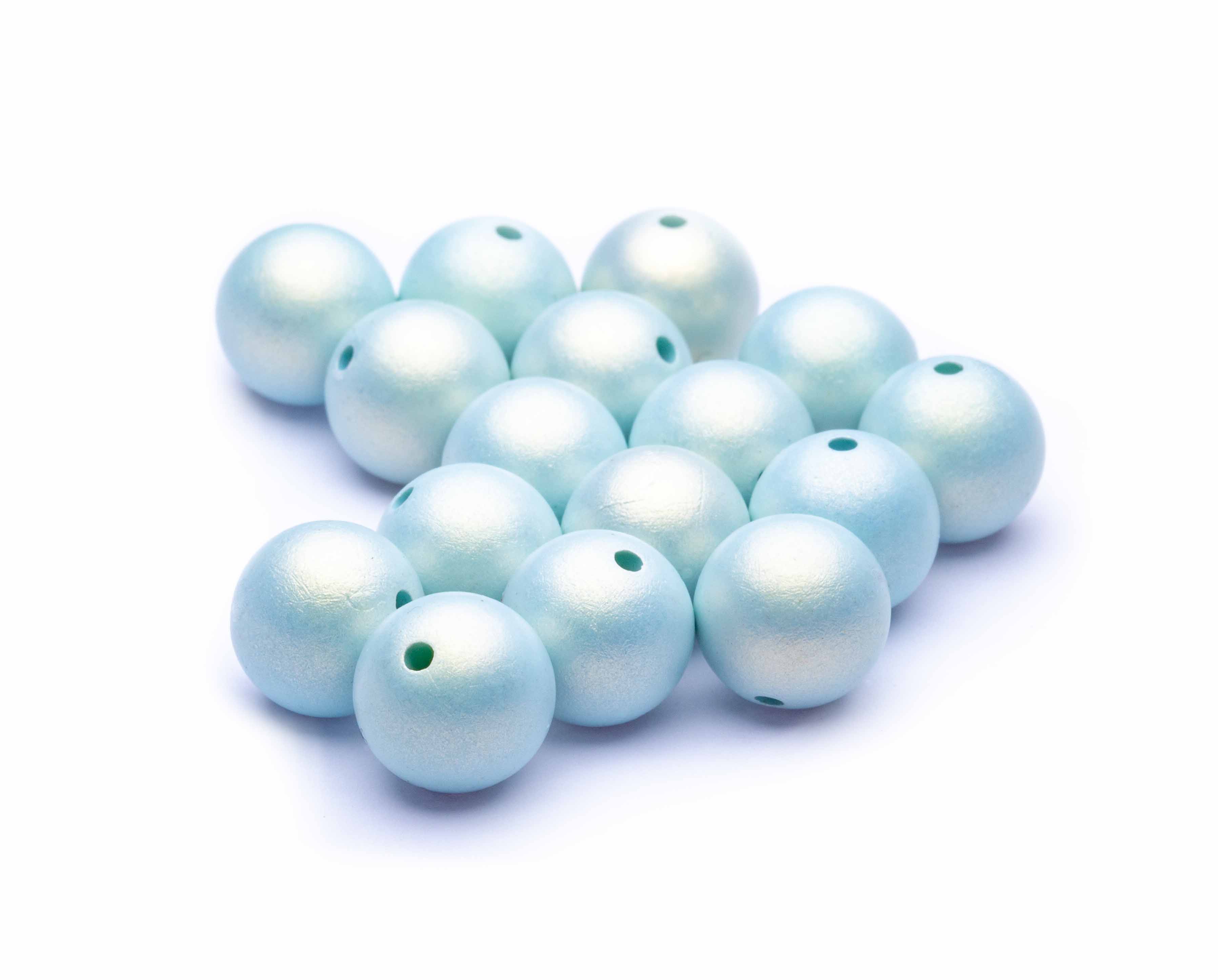 Mystic Beads blau/gold Acrylperle changé gummiert