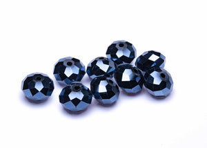 Glasschliffperle Abacus schwarz 12mm 9 Stück