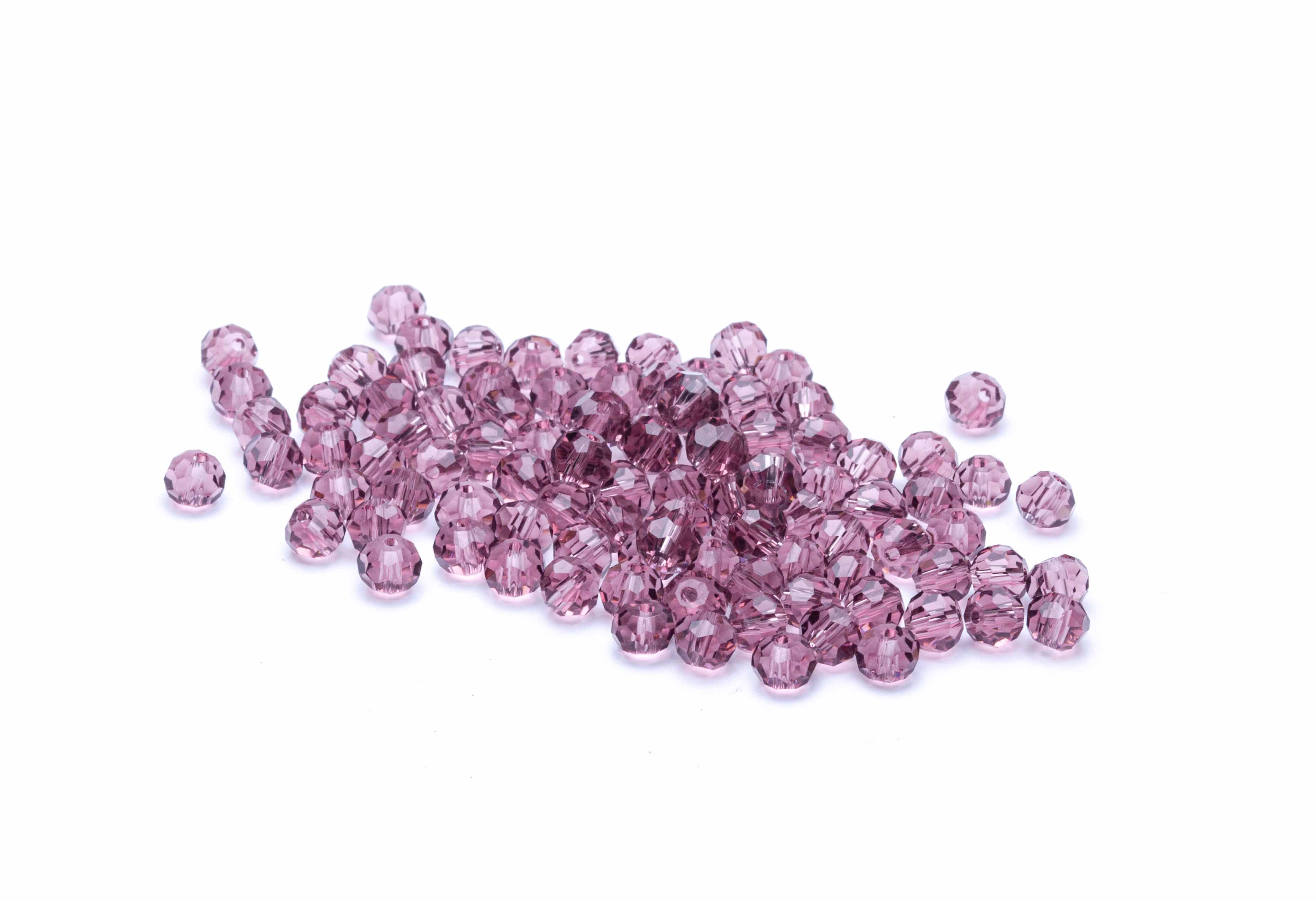 Glasschliffperle lila rund 4mm 100 Stk.