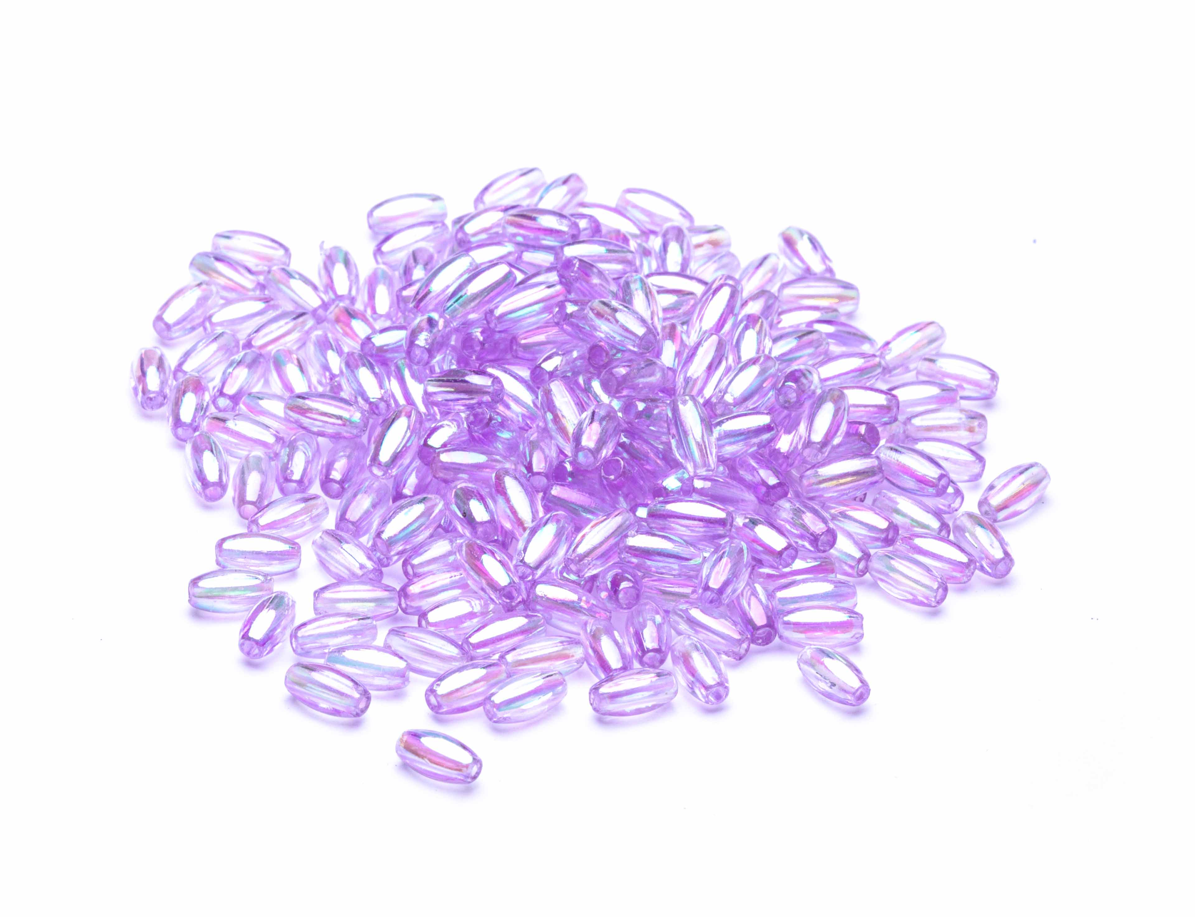 Wachsolive lila 6x3mm irisierend 22 Stk.