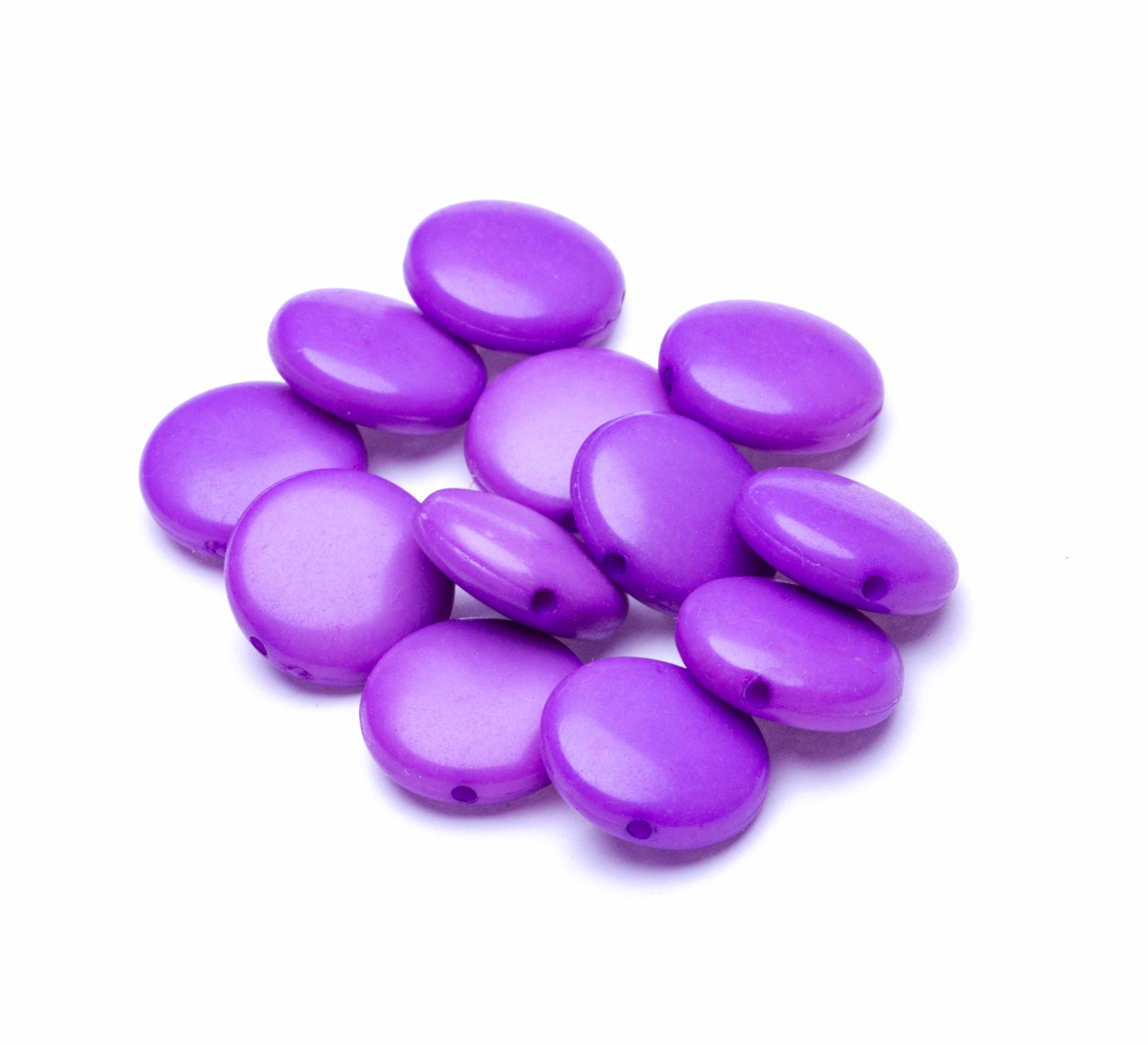 Acrylperle Linse lila 14mm 12 Stk.