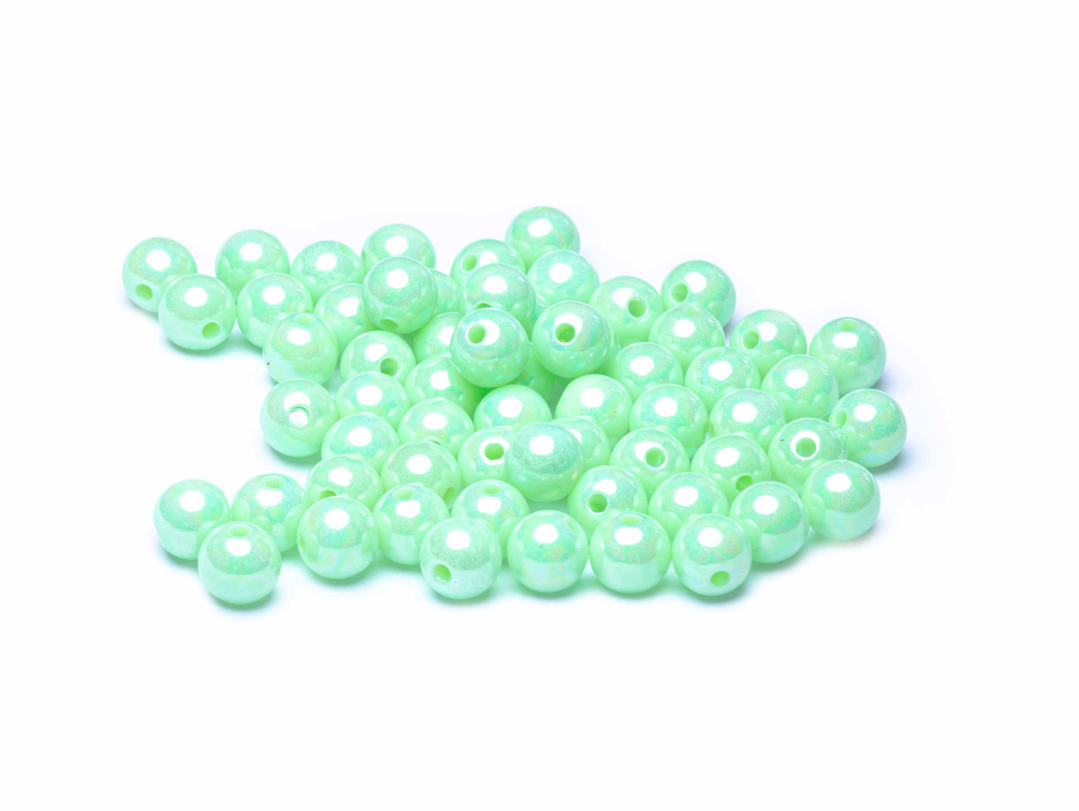 Wachsperlen rund lindgrün 8mm 60 Stück