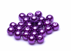 Wachs-Glasperlen dunkelila 10mm 25 Stk.