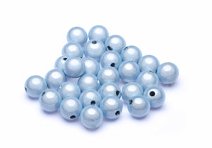Effektperlen Acryl hologramm blau 10mm 28 Stück