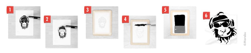 Marabu Textil Siebdruck-Set Siebdruckset 4teilig