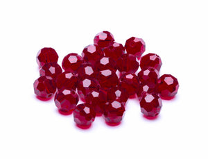 Glasschliffperlen rund weinrot 8mm 25 Stück