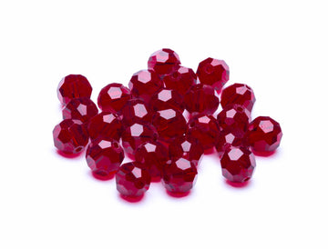 Glasschliffperlen rund weinrot 8mm 25 Stück