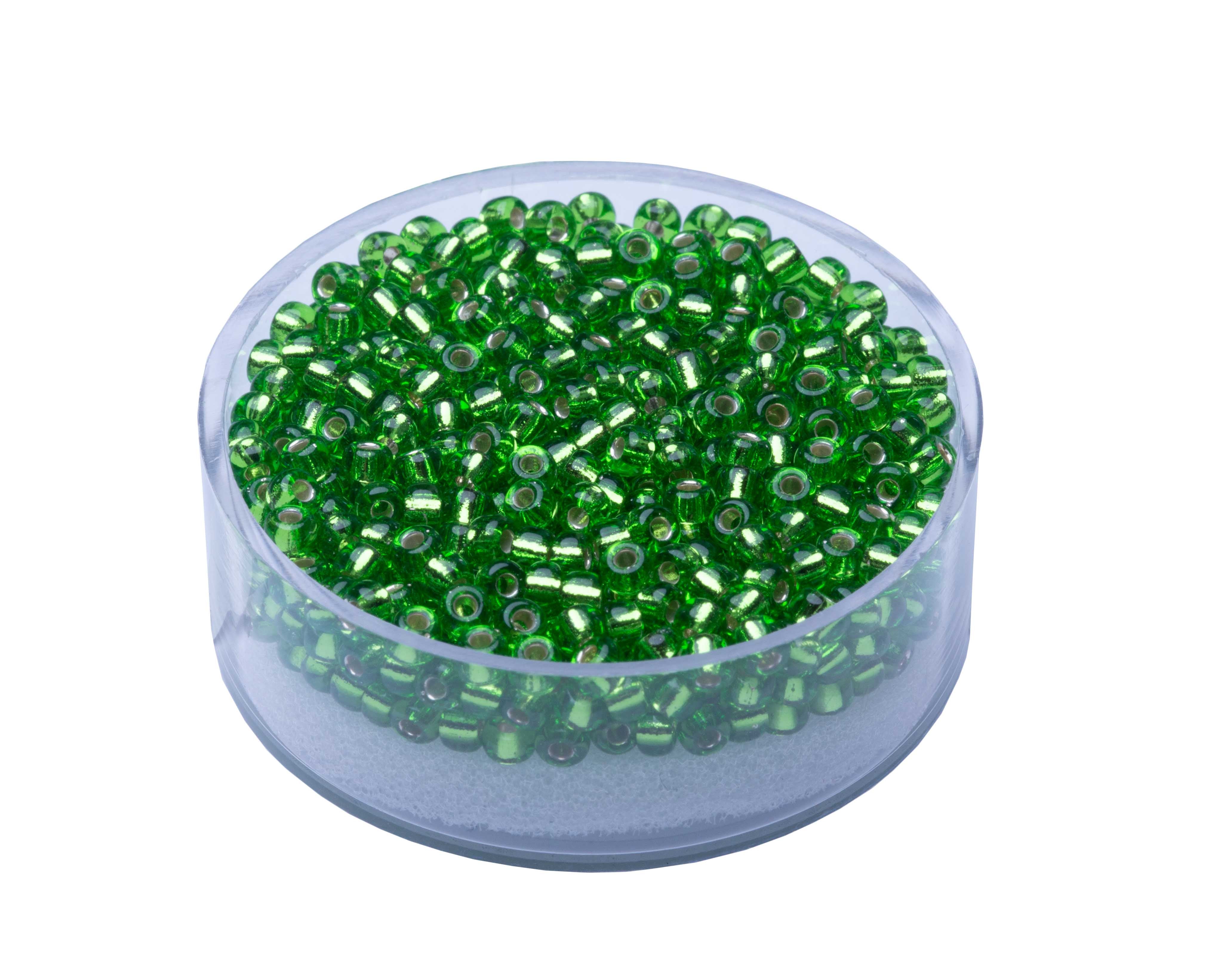 Miyuki Rocailles 2,5 mm silbergefüttert hellgrün 12 g