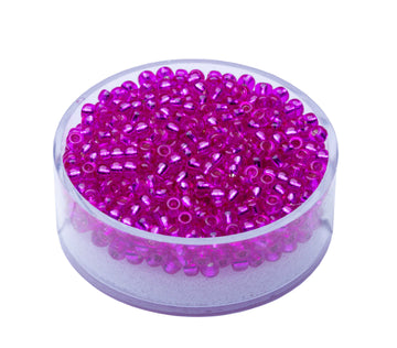Miyuki Rocailles 2,5 mm, 12 g, silbergefüttert Fuchsia
