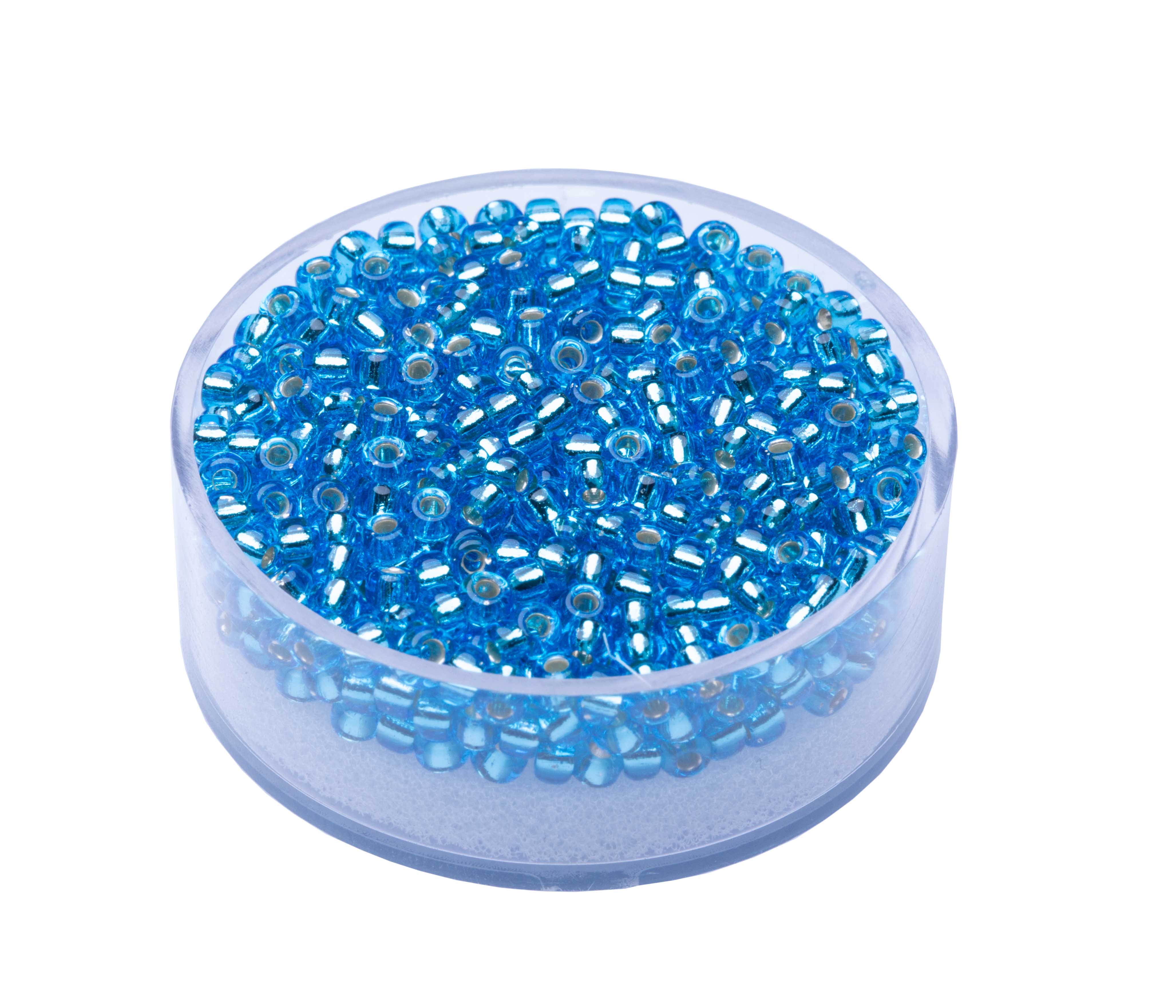 Miyuki Rocailles 2,5 mm, 12 g silbergefüttert Aqua