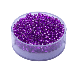 Miyuki Rocailles 2,5 mm, 12 g, Silbergefüttertes Lila