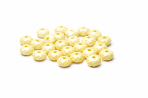 Acrylperlen Abacus pastellgelb satt 10mm 25 Stück