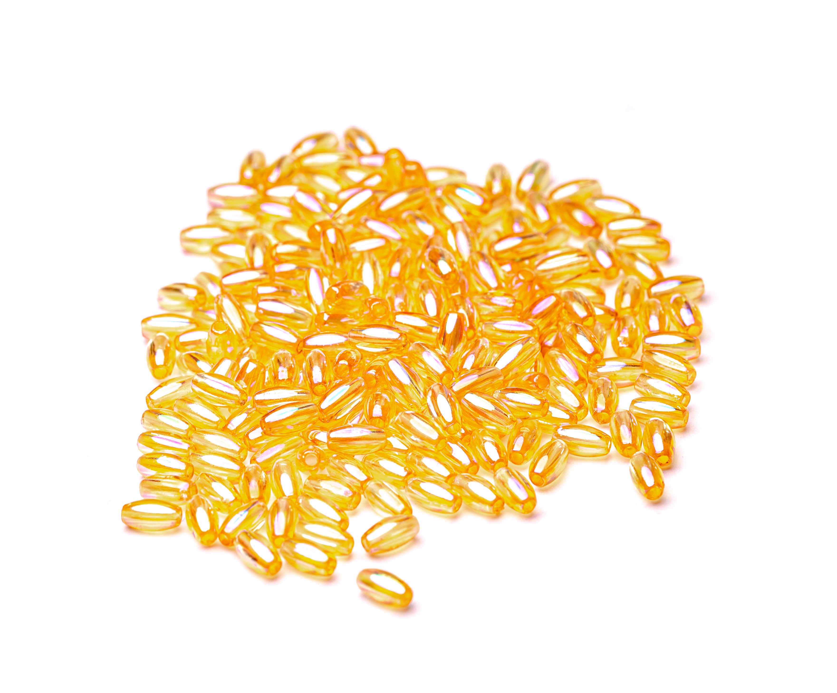 Acryloliven Wachsperle orange irisierend 6x3mm 220 Stück