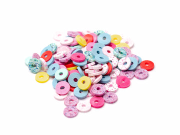 Polymerclay Scheibenperlen 7mm Mix bunt 110 Stück