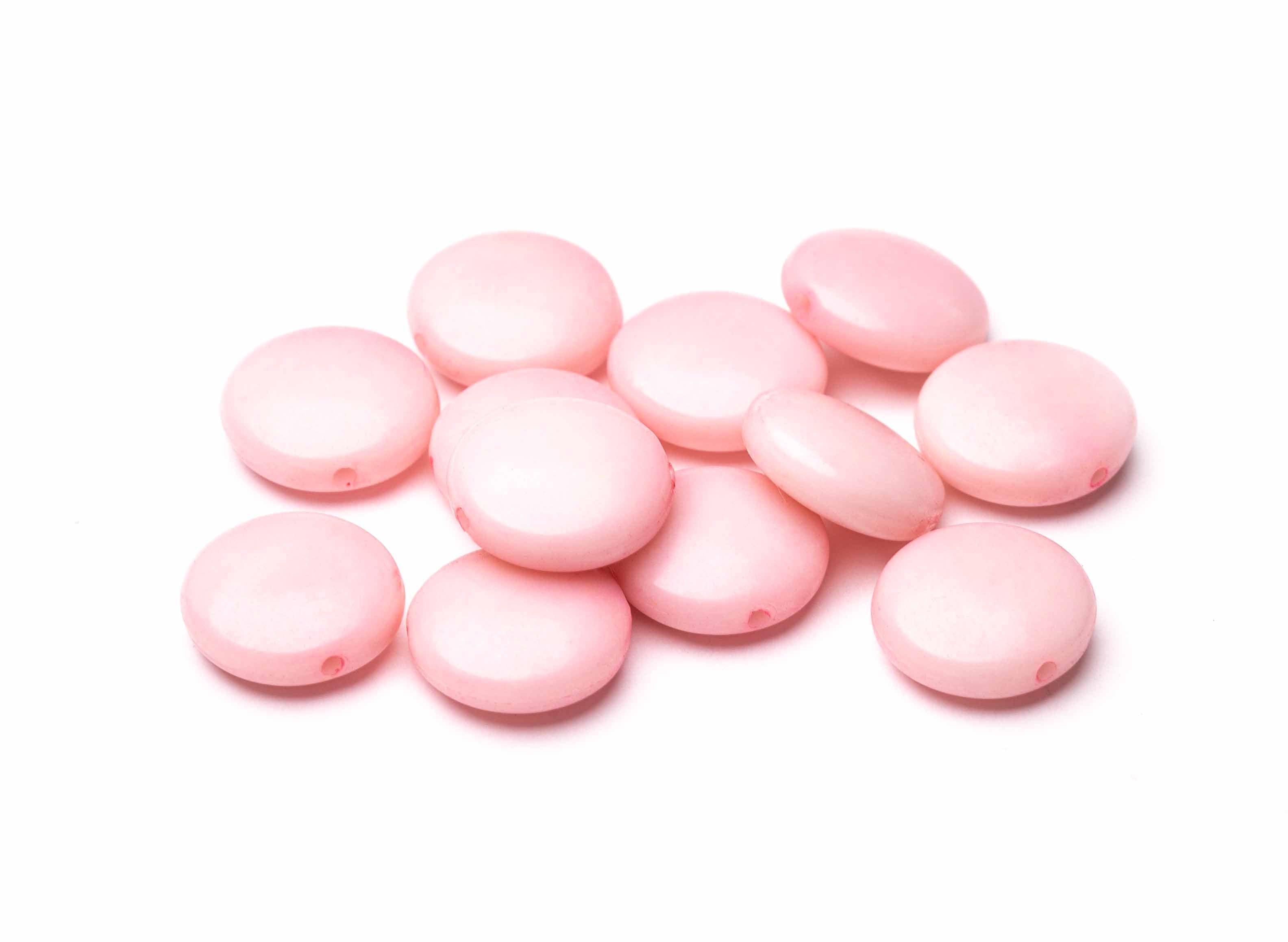 Scheibenperle-Acryl rosa Linse 14mm 12 Stück