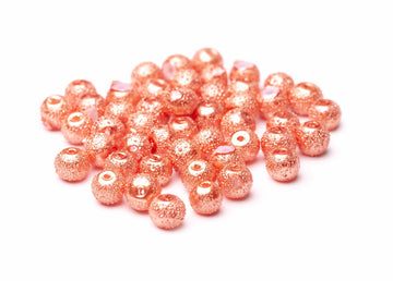 Wachs-Glasperle mit Struktur 6mm orange 48 Stück