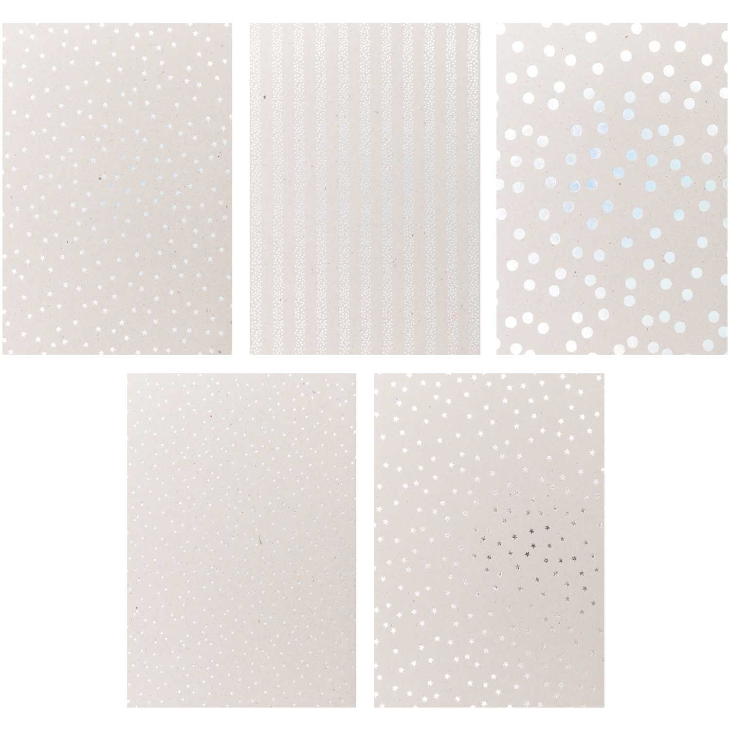 Graukarton Blockfolie FSC 20 Blatt/ 5 Blatt pro Farbe 250g/m² 21x29cm A4