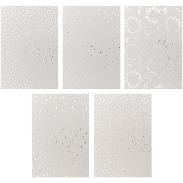 Graukarton Block XMAS Folie FSC 20 Blatt/ 5 Blatt pro Farbe 250g/m² 21x29cm A4