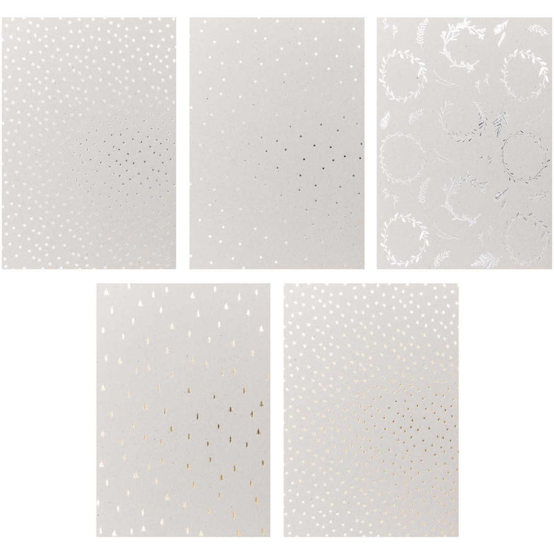 Graukarton Block XMAS Folie FSC 20 Blatt/ 5 Blatt pro Farbe 250g/m² 21x29cm A4