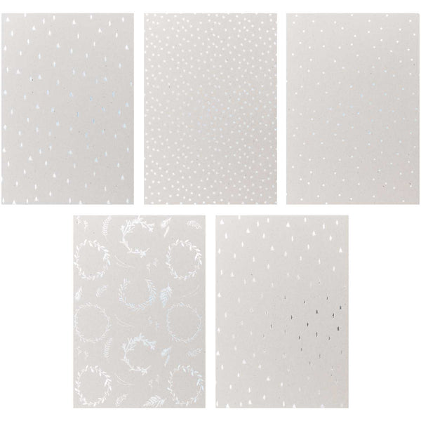 Graukarton Block XMAS Folie FSC 20 Blatt/ 5 Blatt pro Farbe 250g/m² 21x29cm A4