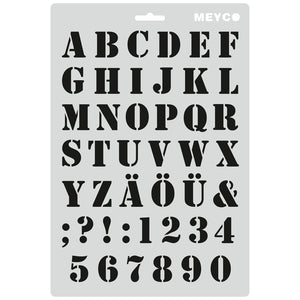 Schablone Kursivschrift Letter Buchstaben Alphabet Schablone 20x30cm
