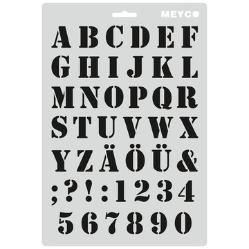 Schablone Kursivschrift Letter Buchstaben Alphabet Stencil 20x30cm