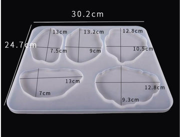 Gießform Silikonform Coaster Geode Edelstein-Scheibe 31x25cm Casting Mould