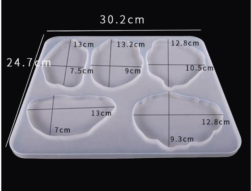 Gießform Silikonform Untersetzer Geode Edelstein-Scheibe 31x25cm Gießform