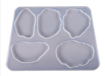 Gießform Silikonform Coaster Geode Edelstein-Scheibe 31x25cm Casting Mould