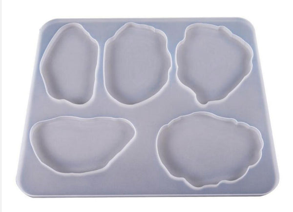 Gießform Silikonform Coaster Geode Edelstein-Scheibe 31x25cm Casting Mould
