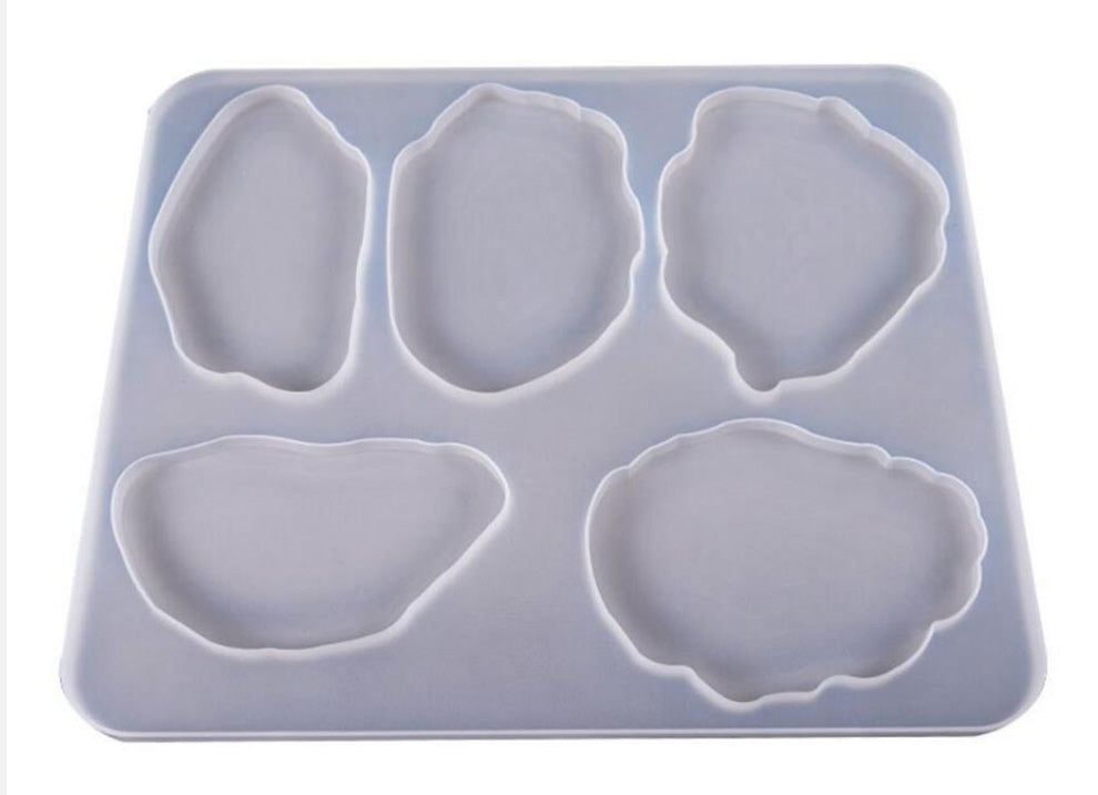 Gießform Silikonform Untersetzer Geode Edelstein-Scheibe 31x25cm Gießform