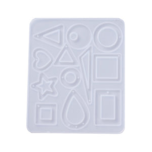 Silikongießform Kettenanhänger diverse Formen mit Lochaussparung 12x10cm