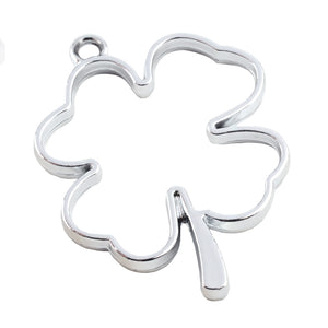 Anhänger Kleeblatt Open Bezel Frame Glücksklee Schmuckkessel 44x34x3,8mm 1 Stück