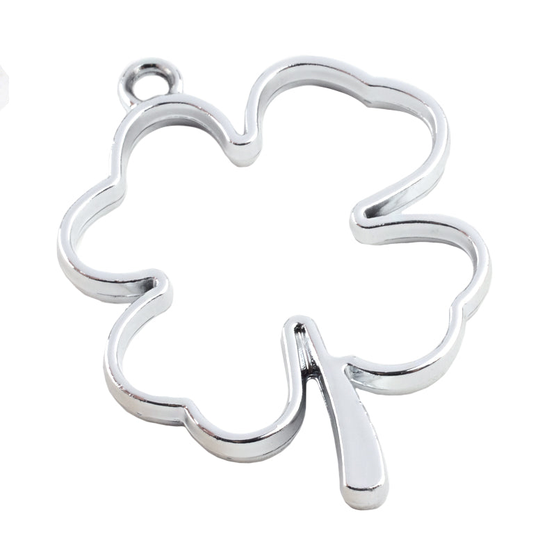 Anhänger Kleeblatt Open Bezel Frame Glücksklee Schmuckkessel 44x34x3,8mm 1 Stück