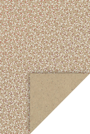 Naturkarton „Mistel“ A4 weiß/rot glänzend 1 Bogen