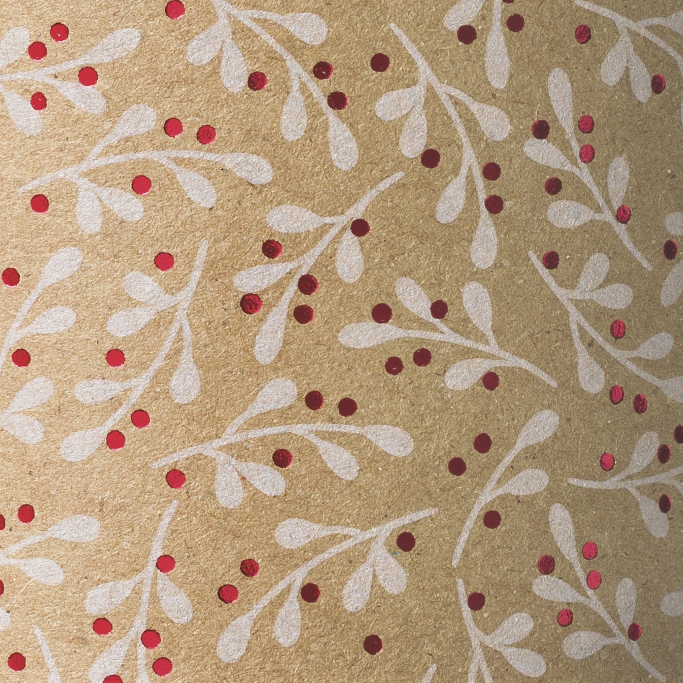 Naturkarton „Mistel“ A4 weiß/rot glänzend 1 Bogen