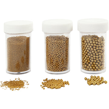 Mini Glass Beads ohne Loch 0-6-0,8 + 1,5-2 + 3mm 3 Dosen