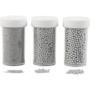 Mini Glass Beads ohne Loch 0-6-0,8 + 1,5-2 + 3mm 3 Dosen