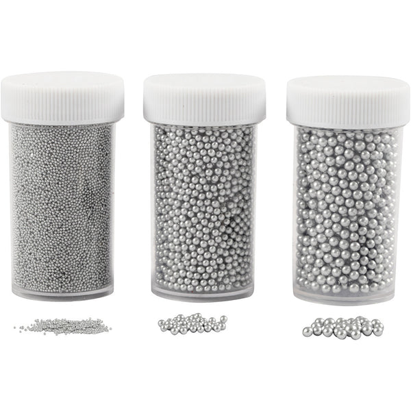Mini Glass Beads ohne Loch 0-6-0,8 + 1,5-2 + 3mm 3 Dosen
