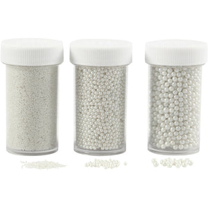 Mini Glass Beads ohne Loch 0-6-0,8 + 1,5-2 + 3mm 3 Dosen