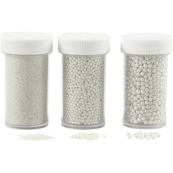 Mini Glass Beads ohne Loch 0-6-0,8 + 1,5-2 + 3mm 3 Dosen